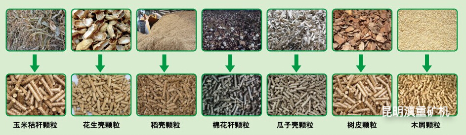 生物燃料顆粒機生產(chǎn)出來的各種制品